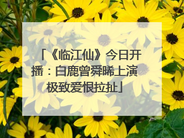 《临江仙》今日开播：白鹿曾舜晞上演极致爱恨拉扯
