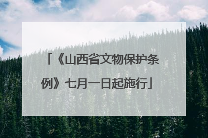 《山西省文物保护条例》七月一日起施行