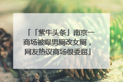 「紫牛头条」南京一商场被曝男厕改女厕，网友热议商场很委屈