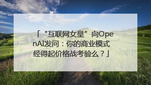 “互联网女皇”向OpenAI发问：你的商业模式经得起价格战考验么？