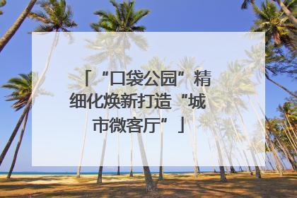 “口袋公园”精细化焕新打造“城市微客厅”