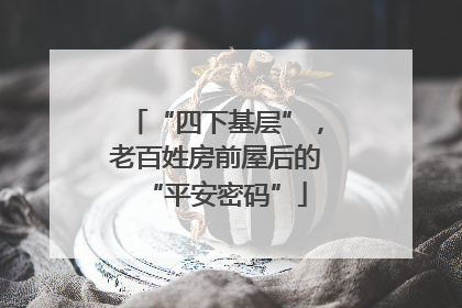 “四下基层”，老百姓房前屋后的“平安密码”