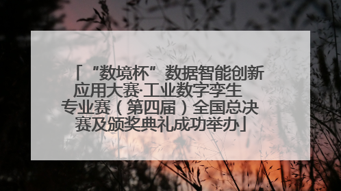 “数境杯”数据智能创新应用大赛·工业数字孪生 专业赛（第四届）全国总决赛及颁奖典礼成功举办