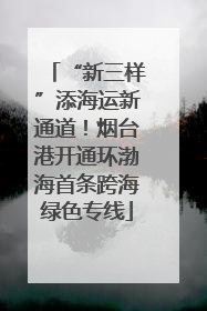 “新三样”添海运新通道！烟台港开通环渤海首条跨海绿色专线