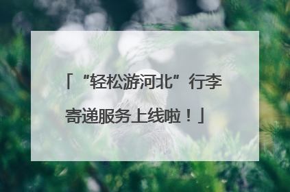 “轻松游河北”行李寄递服务上线啦！