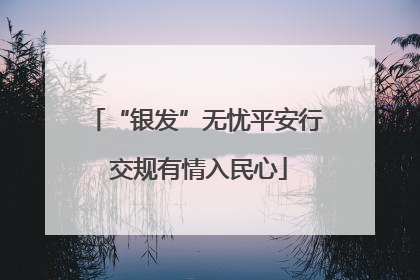 “银发”无忧平安行 交规有情入民心