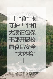 “食”刻守护！平和大溪镇包保干部开展校园食品安全“大体检”