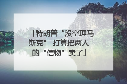 特朗普“没空理马斯克” 打算把两人的“信物”卖了