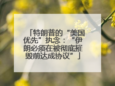特朗普的“美国优先”执念：“伊朗必须在被彻底摧毁前达成协议”