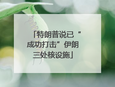 特朗普说已“成功打击”伊朗三处核设施