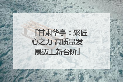 甘肃华亭：聚匠心之力 高质量发展迈上新台阶