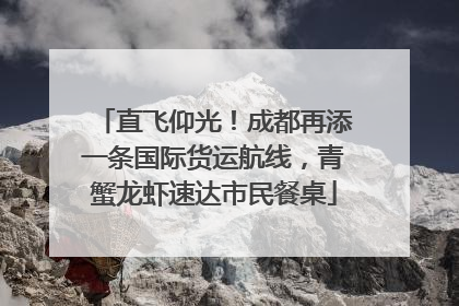 直飞仰光！成都再添一条国际货运航线，青蟹龙虾速达市民餐桌