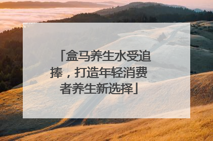 盒马养生水受追捧，打造年轻消费者养生新选择