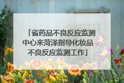 省药品不良反应监测中心来菏泽指导化妆品不良反应监测工作