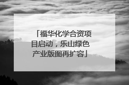 福华化学合资项目启动，乐山绿色产业版图再扩容