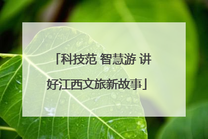 科技范 智慧游 讲好江西文旅新故事