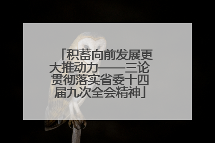 积蓄向前发展更大推动力——三论贯彻落实省委十四届九次全会精神