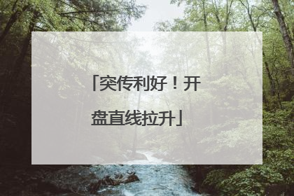 突传利好！开盘直线拉升