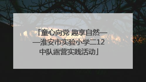 童心向党 趣享自然——淮安市实验小学二12中队露营实践活动