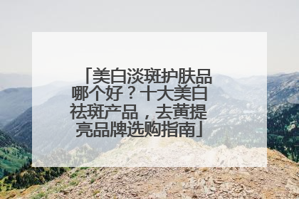 美白淡斑护肤品哪个好？十大美白祛斑产品，去黄提亮品牌选购指南