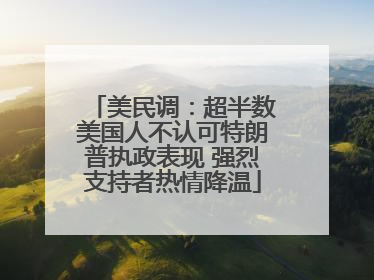 美民调：超半数美国人不认可特朗普执政表现 强烈支持者热情降温