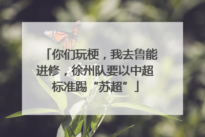 你们玩梗，我去鲁能进修，徐州队要以中超标准踢“苏超”