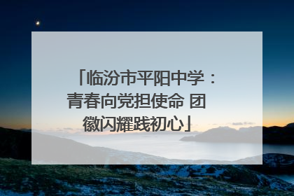 临汾市平阳中学：青春向党担使命 团徽闪耀践初心
