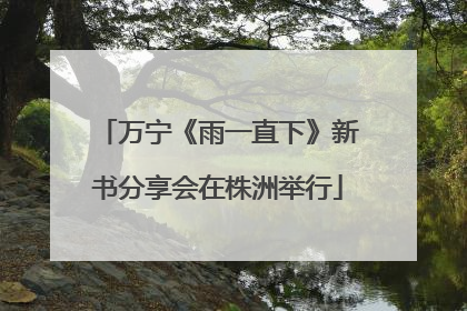 万宁《雨一直下》新书分享会在株洲举行
