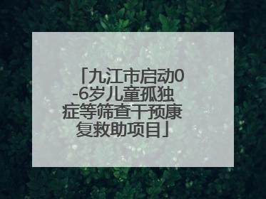 九江市启动0-6岁儿童孤独症等筛查干预康复救助项目