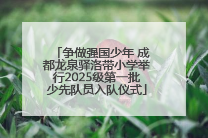 争做强国少年 成都龙泉驿洛带小学举行2025级第一批少先队员入队仪式