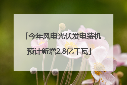今年风电光伏发电装机预计新增2.8亿千瓦