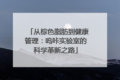 从棕色脂肪到健康管理：呜咔实验室的科学革新之路
