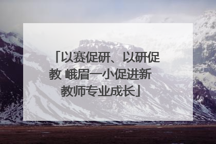 以赛促研、以研促教 峨眉一小促进新教师专业成长