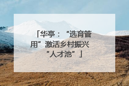 华亭：“选育管用”激活乡村振兴“人才池”