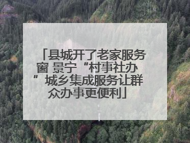 县城开了老家服务窗 景宁“村事社办”城乡集成服务让群众办事更便利