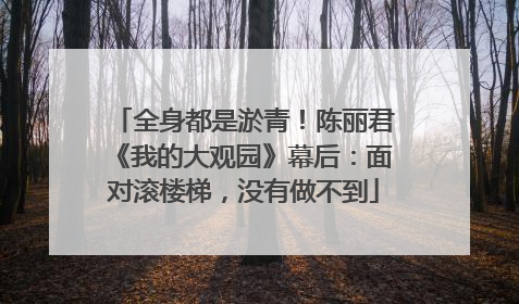 全身都是淤青！陈丽君《我的大观园》幕后：面对滚楼梯，没有做不到
