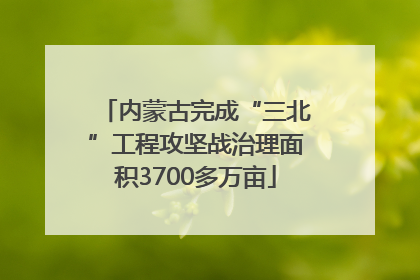 内蒙古完成“三北”工程攻坚战治理面积3700多万亩