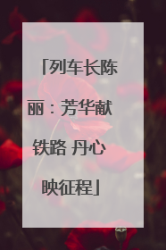 列车长陈丽：芳华献铁路 丹心映征程