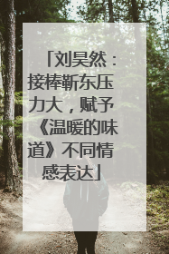 刘昊然：接棒靳东压力大，赋予《温暖的味道》不同情感表达