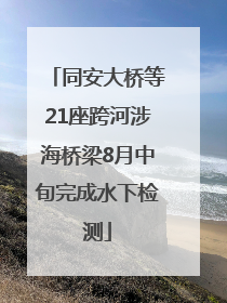 同安大桥等21座跨河涉海桥梁8月中旬完成水下检测