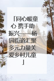 同心暖童心 携手助振兴——杨园街道汇聚多元力量关爱乡村儿童