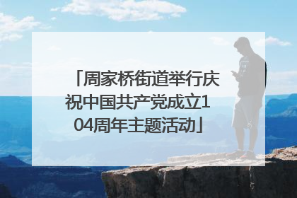 周家桥街道举行庆祝中国共产党成立104周年主题活动
