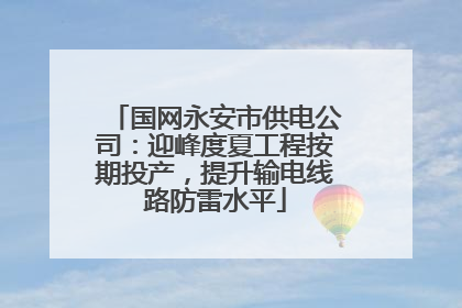 国网永安市供电公司：迎峰度夏工程按期投产，提升输电线路防雷水平
