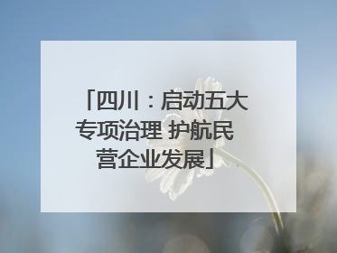 四川：启动五大专项治理 护航民营企业发展