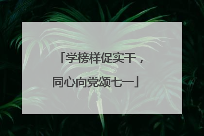 学榜样促实干，同心向党颂七一