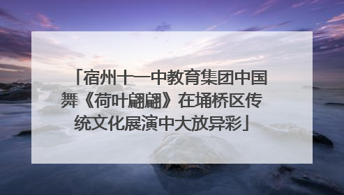 宿州十一中教育集团中国舞《荷叶翩翩》在埇桥区传统文化展演中大放异彩