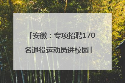 安徽：专项招聘170名退役运动员进校园