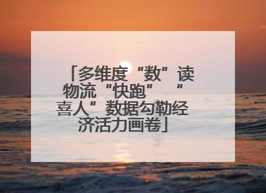 多维度“数”读物流“快跑” “喜人”数据勾勒经济活力画卷