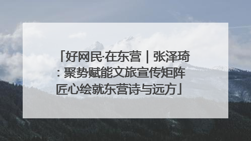 好网民·在东营｜张泽琦：聚势赋能文旅宣传矩阵 匠心绘就东营诗与远方