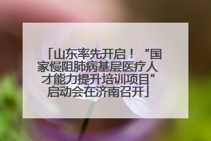 山东率先开启！“国家慢阻肺病基层医疗人才能力提升培训项目”启动会在济南召开